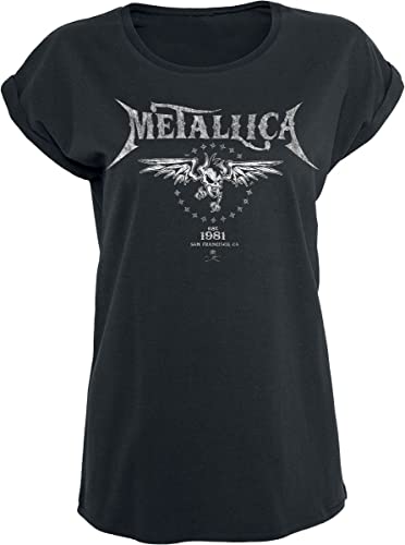 Metallica Biker Frauen T-Shirt schwarz S 100% Baumwolle Band-Merch, Bands