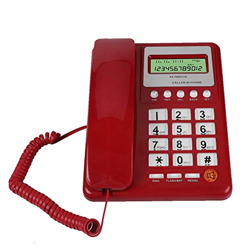 Schnurgebundenes Telefon mit Anrufer ID, DTMF/FSK Wahlwiederholung Kabelgebundenes Desktop Telefon Festnetztelefon für Home Hotel Office, mit Lautsprecher, Display