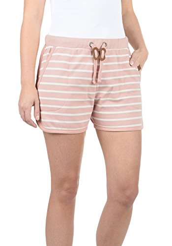 BlendShe Kira Damen Sweatshorts Bermuda Shorts Kurze Hose Mit Fleece-Innenseite Und Streifen-Muster Regular Fit, Größe:XS, Farbe:Misty Rose (20205)