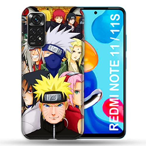 Cokitec Schutzhülle für Xiaomi Redmi Note 11/11S, Manga Naruto Team, Mehrfarbig