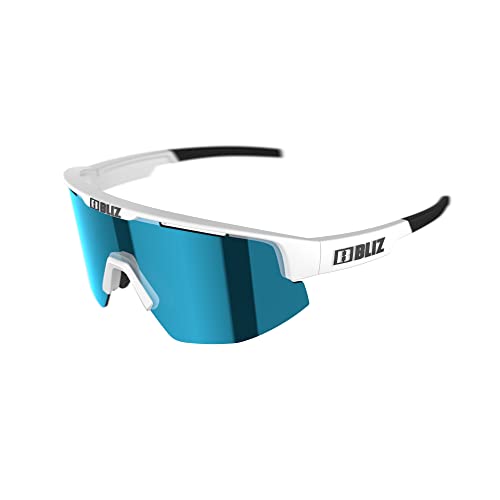 Bliz Matrix Sportbrille, Shiny White/Smoke w Blue Multi