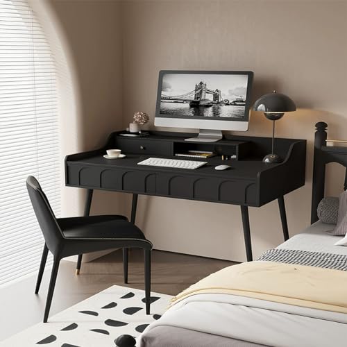 YXZYFPP Möbel-Sitz-/Stehschreibtisch, moderner Chefschreibtisch, Schublade, Holz-Schreibtisch, geeignet für Heimbüro (schwarz, 60 cm)