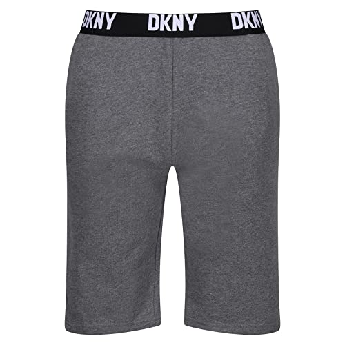 DKNY Herren Men's Lounge Charcoal, Designer Loungewear with Branded Waistband 100% Cotton Lässige Shorts, XL