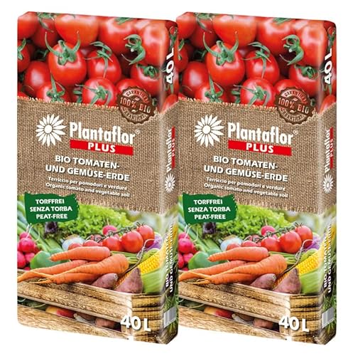 Plantaflor Plus Bio Tomatenerde und Gemüseerde Torffrei (80 Liter (2X 40 Liter))