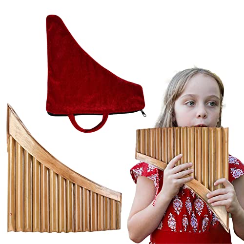 Stronrive 15 Pfeifen Panflöten | Musikinstrument Panflöte Panflöte stimmbar,Panflöte 440 Hz Holzinstrument Traditioneller G4-G6 Chinesischer zarter Ton