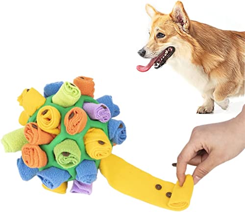 JIAWEIIY Interaktiver Hundespielzeugball, Kauspielzeug für Hunde, Futtermatte, Schnüffelball für Hunde, natürliche Futtersuche, Stimulationsspielzeug für kleine, mittelgroße Haustiere (B) (B)