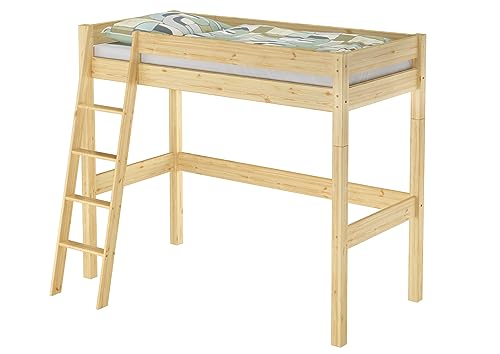 Erst-Holz® Hochbett für Kinder 90x200 Kinderbett Stockbett Kiefer massiv V-60.20-09-20Z, Ausstattung:ohne Zubehör