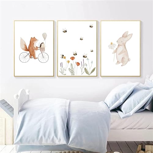 EXQUILEG 3-Piece Premium Poster Set,Osterhase Aesthetic Wall Pictures, Beige Canvas Pictures Without Frame, Modern Pictures, Wall Decoration for Living Room, Canvas Art Poster (40x50cm)