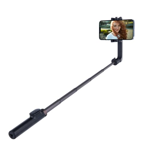 Rollei Smartphone Selfie Tripod: Mini-Stativ mit Fernauslöser, höhenverstellbar bis 65,6 cm. 3-in-1: Stativ, Selfie-Stick. Bluetooth, kompakt & stabil. Ideal für unterwegs! (Klemmhalterung)