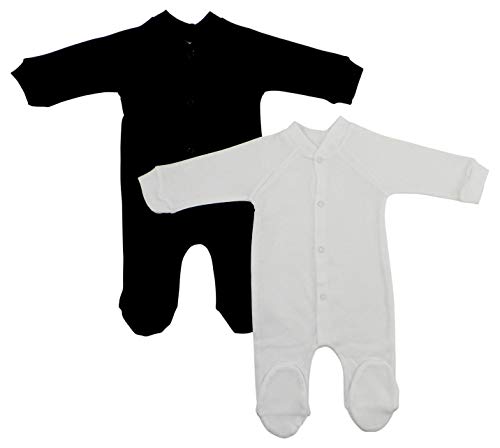 Bambini Interlock Black and White Closed-Toe Sleep & Play (Pack of 2) - Large
