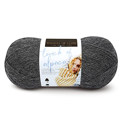 Lion Brand Yarn Company 674-152 Touch of Alpaka Garn, Anthrazit, ein Knäuel