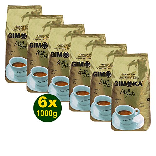 Gimoka Gran Festa Kaffee Gold Ganze Bohnen 6x 1000g (6000g) - ein Fest der Sinne!