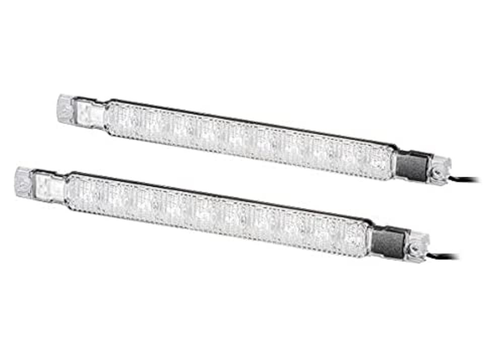 HELLA - LED-Tagfahrleuchtensatz - Strip Lamp - 24V - gerade - Anbau - Lichtscheibenfarbe: glasklar - Kabel: 2500mm - Fahrzeugfront - Satz - 2PT 980 880-861