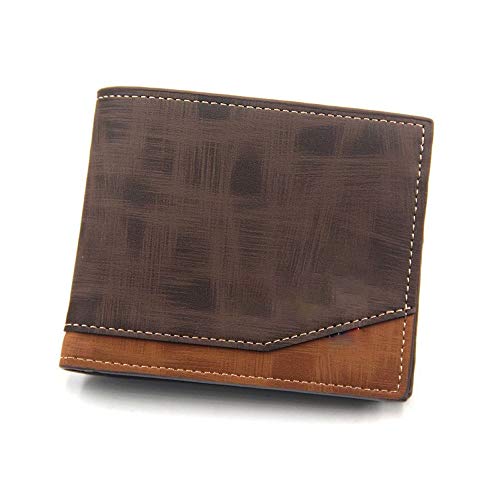 AQQWWER Herren Geldbörse Herren Geldbörsen Leder DREI-Fold-Kurzwallet männliche Retro-Business-Münz-Geldbörse-Tasche Multifunktionale Karte Geldbörse (Color : Dark Gray)