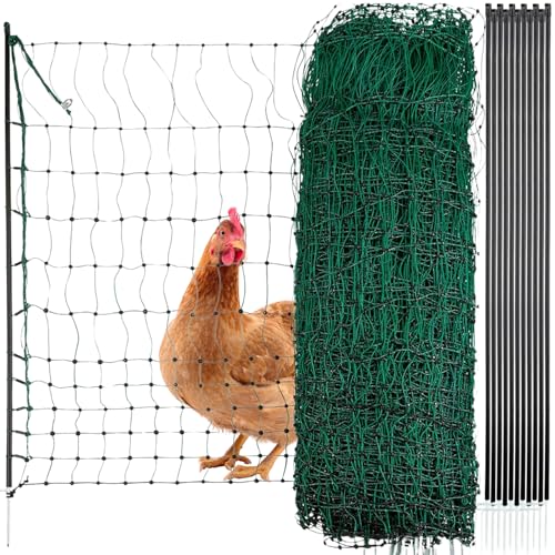 Agrarzone Geflügelnetz Geflügelzaun, Doppelspitze, Hühnerzaun Nicht elektrifizierbar grün 50m x 112cm