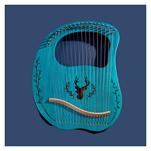 UNbit Kleine Harfe, leicht zu erlernen, tragbares 19-saitiges hölzernes Lyra-Instrument mit Zubehör, Lyra-Harfe for Anfänger Harfe
