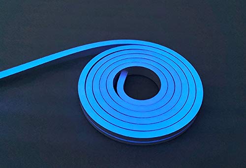 Neon Blau 24V LED Streifen 5M 10W/m 84LED/m 7mm IP65 für den Außenbereich geeignet Lichtband Lichtschlauch flexibler Silikonschlauch LED Strip für Feuchträume