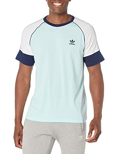 adidas Originals Superstar Kurzarm-T-Shirt für Herren, Almost Blue/White/Collegiate Navy, Groß