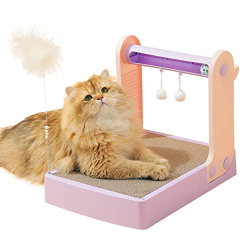 3-in-1-Katzenkratzunterlage, 3-in-1-Katzenkratzunterlage-Spielzeug, Bequeme Kratzmatte for Haustiere, schützt Ihre Natur, lustiges Kratzspielzeug for Katzen ( Color : Pink Purple )