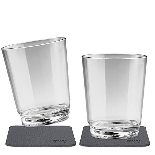 Silwy Magnetglas 250 ml mit Untersetzer 2er-Set transparent