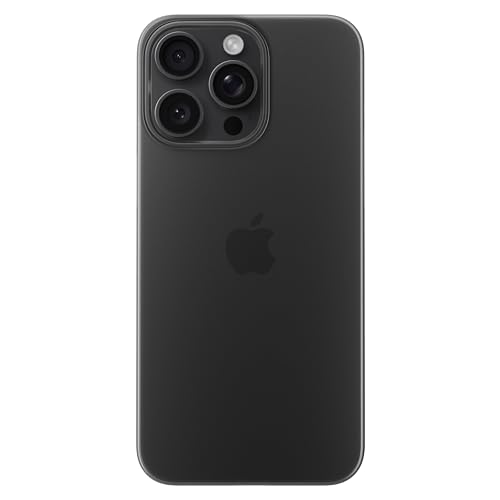 NOMAD Super Slim Case | für iPhone 15 Pro Max | Extra dünne Schutzhülle | Kratzfest | Semitransparent und matt | Carbide