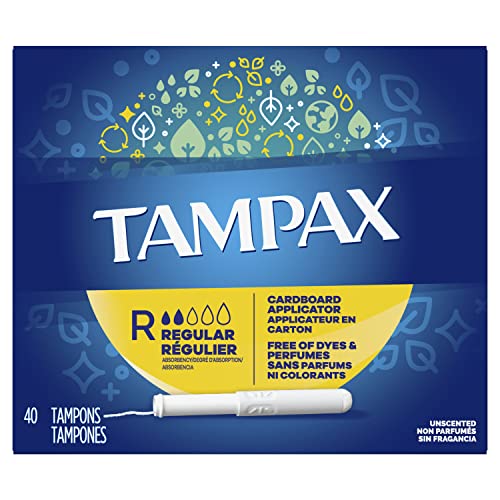 Tampax Tampons mit Pappapplikator, Regular 40 ea (4 Stück)