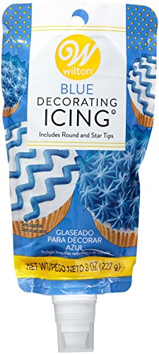Wilton Icing 8oz Pouch W/Tips-Blue