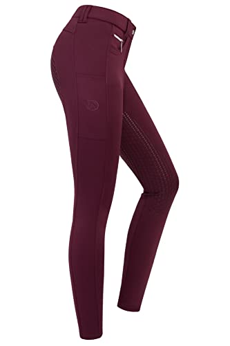 RIDERS CHOICE Winterreithose All-Season Classic Design mit Silikonvollbesatz für Damen, Mauve Wine, Gr. 32