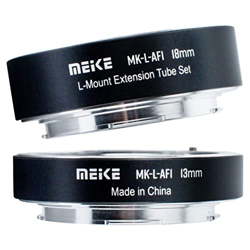 Automatik Zwischenring-Set für Makrofotographie kompatibel mit Panasonic Lumix, Leica und Sigma L-Mount-Kameras - 13mm & 18mm - Metall KONTAKTE - Modell: MK-L-AF1