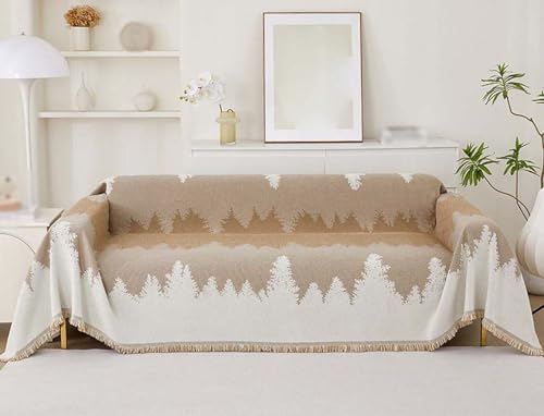 HMGAQNP Boho Sofabezüge aus Baumwolle, Überwurf Decke staubdicht waschbar mit Quasten Überwürfe perfekt für Bett Couch und Sofa Stuhl Sofabezug(B,51.1 * 70.8in)
