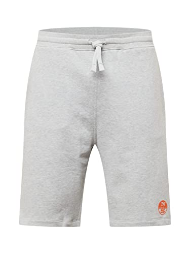 NORTH SAILS Herren Short Sweatpants W/Graphic Bermudas, Grey Melange, XL Kurz