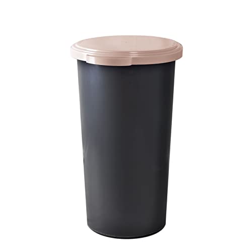 KUEFA 60L Müllsackständer mit flachem Deckel - Gelber Sack Mülleimer (Rosee)