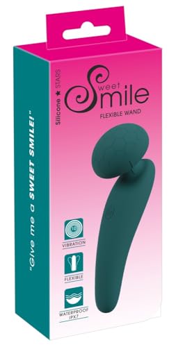 Sweet Smile „Wand Vibrator“ – Flexibler Ganzkörper Massagestab für Frauen und Männer, mit 10 Vibrationsmodi und Reiz-strukturierten Massagekopf, in grün