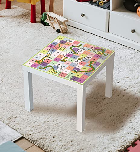 MyMaxxi | selbstklebende Tischfolie blasenfrei verkleben Modernes Leiterspiel 02 Spielfolie kompatibel mit IKEA Lacktisch 55 x 55cm Aufkleber Sticker Kinderzimmer Spieltisch Brettspiele