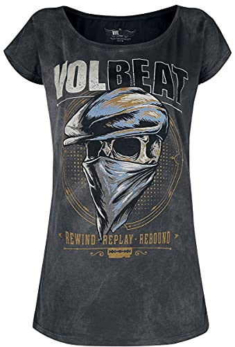 Volbeat Bandana Skull Frauen T-Shirt grau XXL 100% Baumwolle Band-Merch, Bands