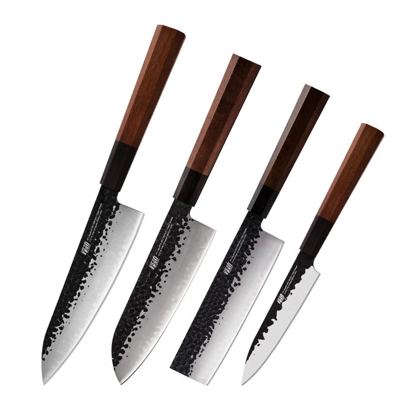 4pcs Küchenmesser Set 3 Schichten gekleideter Stahlkoch Gyutou Nakiri Utility Cleaver Japanischer Santoku -Messer Oktagonal Griff küchenmesser set (Color : 4PCS Knives Set)