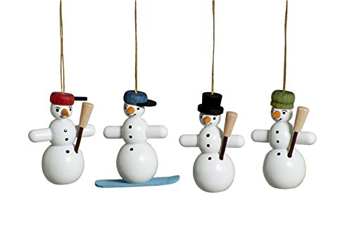 Rudolphs Schatzkiste Baumbehang Schneemänner bunt mit Faden Höhe ca. 5cm NEU Baumschmuck Christbaumschmuck Strauchbehang Weihnachten Schneeball Figur Seiffen Erzgebirge Holz Winterdeko Dekoration