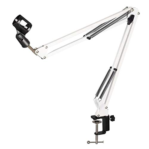 Maxtonser Extendable Recording Microphone Holder Suspension Boom Scissor Arm Stand Holder with Microphone Clip Table Mounting,Stand Bracket