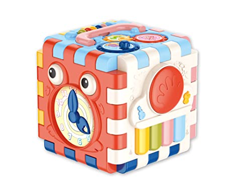 Teorema Giocattoli 67317 Multifunktions-Würfel, Lernspielzeug für Kinder, mit Lichtern und Melodien, Montessori-Box