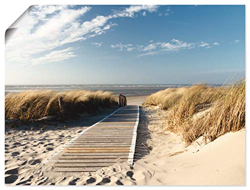 Artland Qualitätsbilder I Bild auf Leinwand Leinwandbilder Eva Gruendemann Nordseestrand auf Langeoog - Steg Landschaften Strand Fotografie Creme A6WY