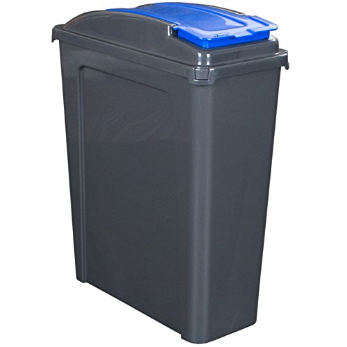 25 Liter Recyclingtonne mit abnehmbaren Deckel 40x19x51cm in Graphit-Blau • Mülleimer Abfalleimer Eimer Papierkorb Abfallsammler Recycling