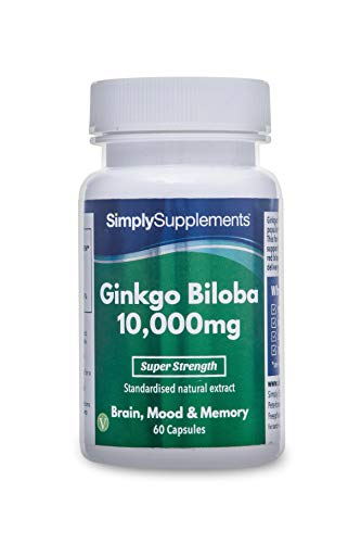 Ginkgo Biloba 10000mg - Geeignet für Veganer - 60 Kapseln - SimplySupplements