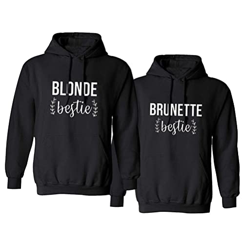 Tabiekacl Bester Freund Hoodie Pullover Damen BFF Pullover Sweatshirt für Mädchen Sister Pulli Geburtstagsgeschenk 1 Stück(Schwarz-Blonde,S)