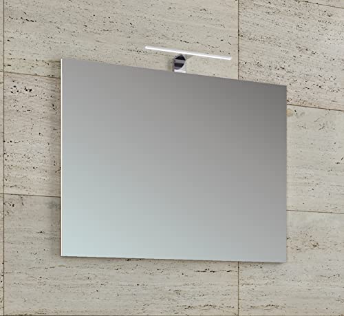 VCM Spiegel VCB 2-60 cm Badspiegel Badezimmerspiegel Wandspiegel Hängespiegel H. 40 x B. 60 x T. 2 cm Mit LED-Beleuchtung