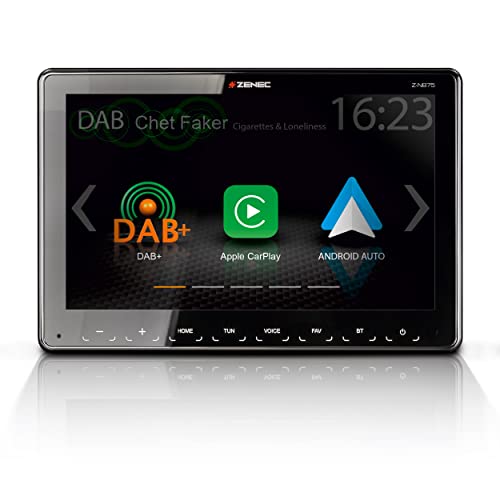 ZENEC Z-N875 – 1-Din Autoradio, Multimediasystem mit 9“/22,9 cm Touchscreen, Mediencenter mit DAB+, Apple CarPlay, Android Auto, für PKWs und Reisemobile