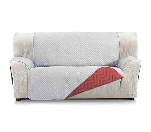 Martina Home Sofaüberwurf Milano für 4-Sitzer, XL, Rot/Grau