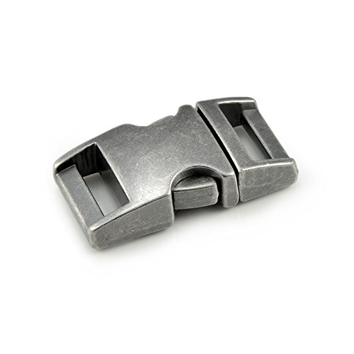 Klickverschluss aus Metall im 10er Set, 5/8'' Klippverschluss/Steckschließer/Steckverschluss für Paracord-Armbänder, Hunde-Halsbänder, Rucksack, Farbe: Stone