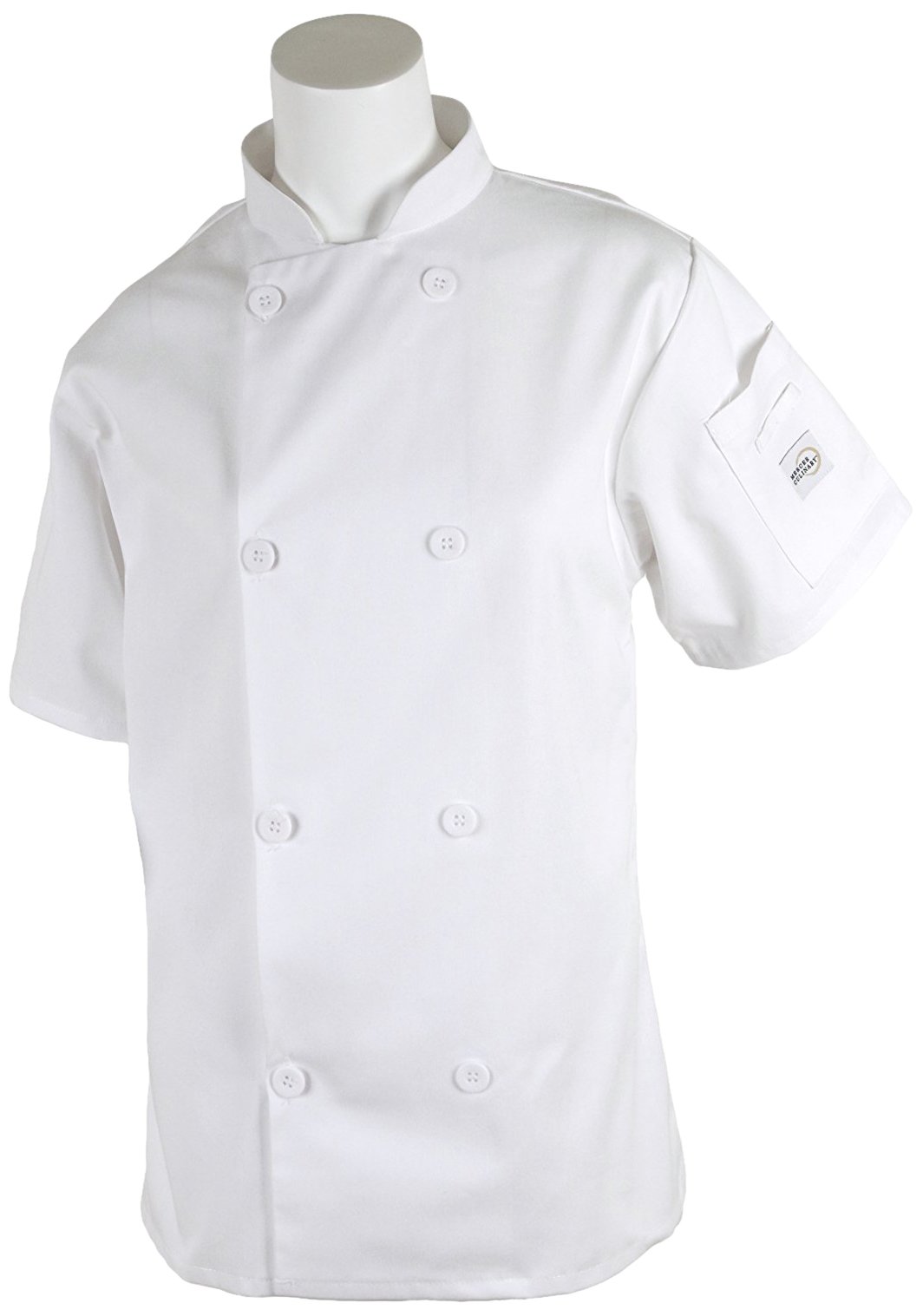 Mercer Culinary M60023WHXS Millennia Damen-Kochjacke, kurzärmelig, mit traditionellen Knöpfen, Größe XS, Weiß, weiß, 32