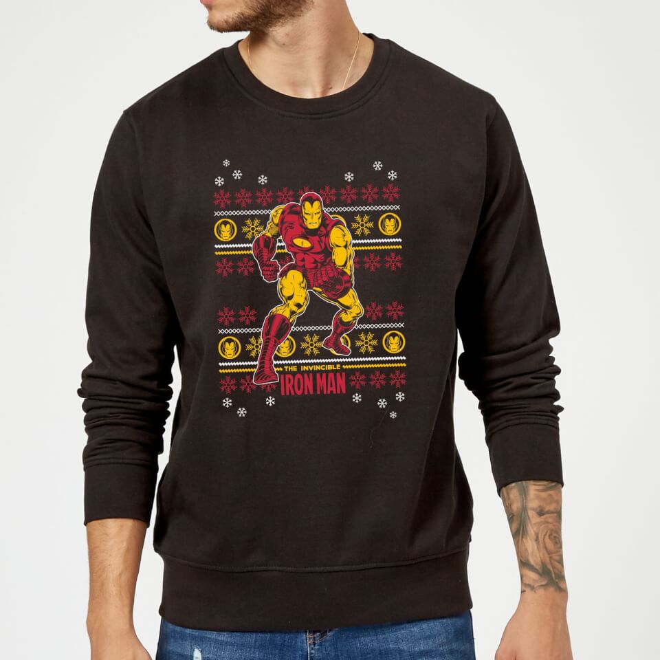 Marvel Comics The Invincible Ironman Weihnachtspullover - Schwarz - XXL