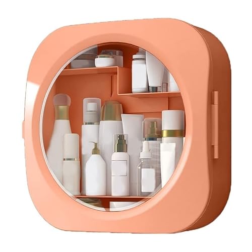 DYLLCOPM An der Wand montierte Kosmetik-Aufbewahrungsbox, stanzfreies Badezimmer-Hautpflegeprodukt-Regal, Lippenstift-Regal, wandmontiertes Badezimmer-Regal